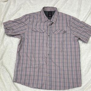 Wrangler Red and Gray Plaid Casual Shirt